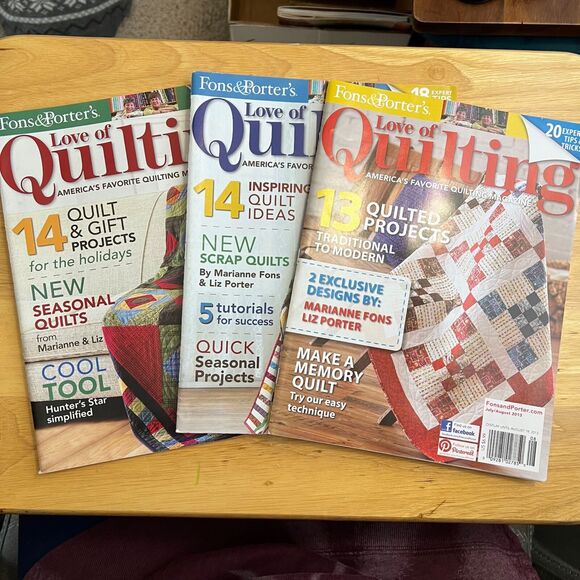 Magazine Lot of Fons and Porters Love of Quilting 3 Fall Winter 2013 Editions - Picture 1 of 16